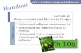 Lecture  21 Measurements and Metrics in  Design