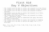 First Aid  Day V Objectives