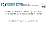 Inequity aversion in screening contracts: experimental evidence and model analysis