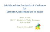Multivariate Analysis of Variance for  Stream Classification in Texas