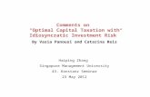Comments on  “Optimal Capital Taxation with Idiosyncratic Investment Risk”