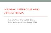 Herbal Medicine and Anesthesia
