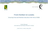 From Durban to Lusaka Ensuring Food and Nutrition Security in the Time of AIDS Stuart Gillespie
