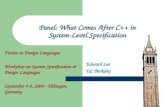 Panel: What Comes After C++ in System-Level Specification