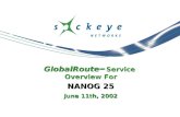 GlobalRoute sm  Service  Overview For NANOG 25 June 11th, 2002