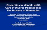 Disparities in Mental Health Care of Diverse Populations:  The Process of Elimination