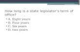 How long is a state legislator’s term of office?