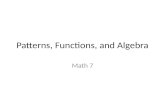 Patterns, Functions, and Algebra