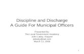 Discipline and Discharge A Guide For Municipal Officers