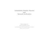 Satisfiability  Modulo Theories and  Network Verification