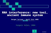 RNA interference: new tool, ancient immune system Bergen lecture  – April 21st  2005