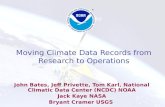 Moving Climate Data Records from Research to Operations