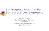 3 rd  Progress Meeting For Sphinx 3.6 Development