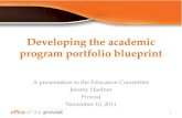 Developing the academic program portfolio blueprint