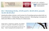 AG /  Workshop  8 (Do, 29.09.und  Fr , 30.09.2011,  jeweils  16:30-18.00  Uhr )