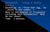 Bellwork :  “Chap 4 Party Guests”