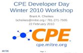 CPE Developer Day Winter 2010 Workshop