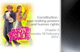 Constitution:  Law making powers and human rights