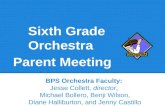 Sixth Grade Orchestra  Parent  Meeting