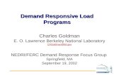 Demand Responsive Load Programs
