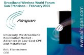 Broadband Wireless World Forum  San Francisco – February 2001