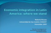 Economic integration  in  Latin America :  where we  stand