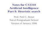 Notes for CS3310 Artificial Intelligence Part 8: Heuristic search
