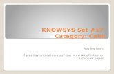 KNOWSYS Set # 17  Category:  Calm