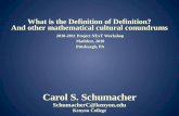 What is the Definition of Definition? And other mathematical cultural conundrums