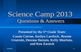 Science Camp 2013 Questions & Answers