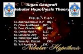 Tugas Geografi Nebular Hypothesis Theory Disusun Oleh : 1). Ageng Enrique D. P. (02)