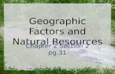 Geographic Factors  and Natural  Resources