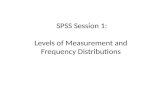 SPSS Session 1: Levels of Measurement and  Frequency Distributions