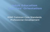 Adult Education  Coaches’ Orientation