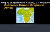 Outcome: Human Origins in Africa