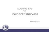 ALIGNING IEPs  TO  IDAHO CORE STANDARDS