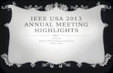 IEEE USA 2013 Annual Meeting Highlights