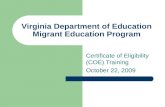 Virginia Department of Education Migrant Education Program