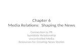 Chapter 6 Media Relations:  Shaping the News