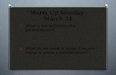 Warm Up Monday  March 24