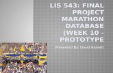 LIS 543: Final Project Marathon Database (week 10 -prototype