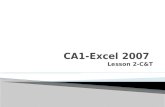 CA1-Excel 2007  Lesson  2-C&T