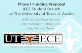 Phase I Funding Proposal IEEE Student Branch at The University of Texas at Austin