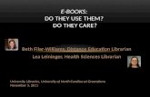 E-Books:  Do they use them?  Do they care?