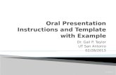 Oral  Presentation Instructions and Template with Example