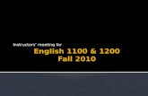 English 1100 & 1200 Fall 2010