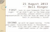 21 August 2013 一  Bell Ringer