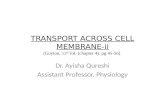 TRANSPORT ACROSS CELL MEMBRANE-ii (Guyton, 12 th  Ed. (chapter 4):  pg  45-56)