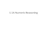 1.1A Numeric Reasoning