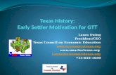 Texas History: Early Settler Motivation for GTT